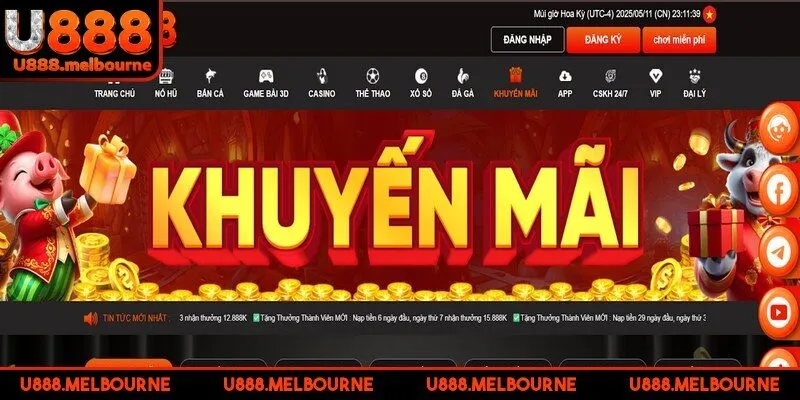 Vô vàn sự kiện khuyến mãi hot dành cho hội viên U888